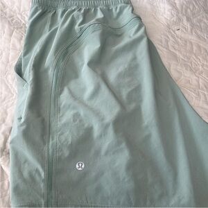 Lululemon Light Green Pace Breaker Shorts